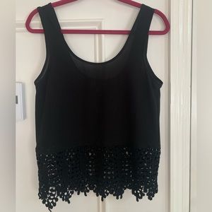 Black sleeveless top